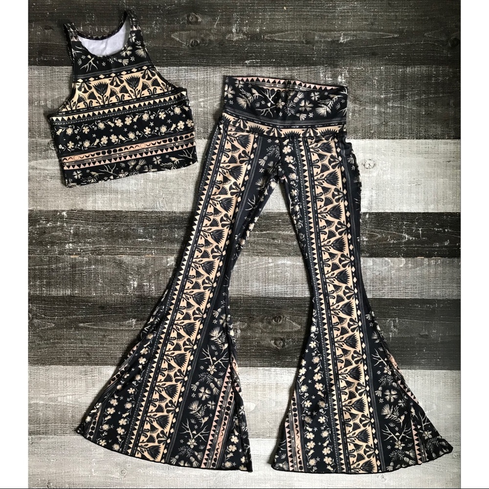 Teeki Moon Flower Bell Bottoms & Mermaid Tank Set